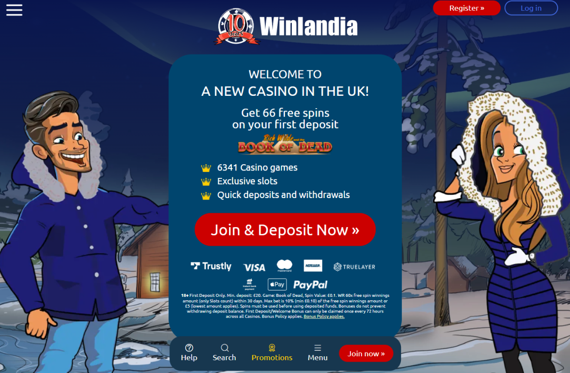 Winlandia bonus and free spins